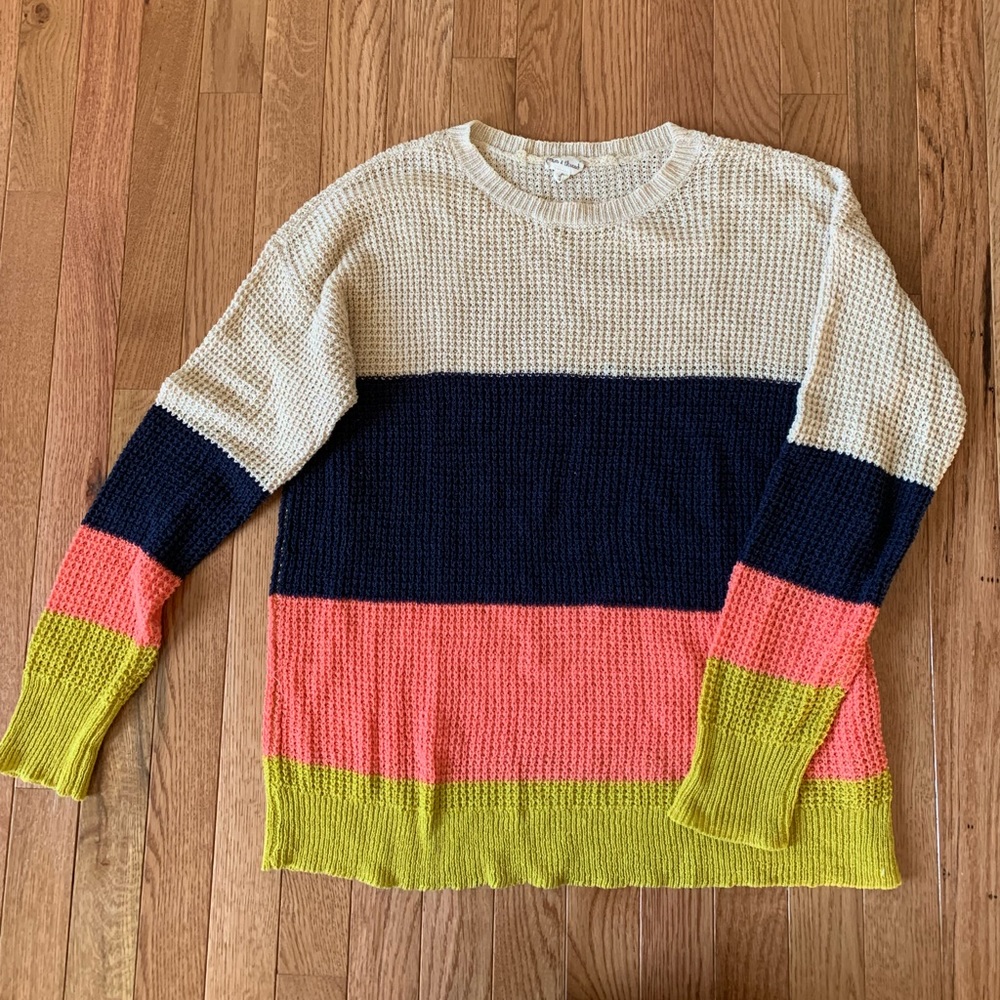 Hem and Thread color block sweater
